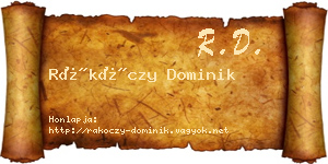 Rákóczy Dominik névjegykártya